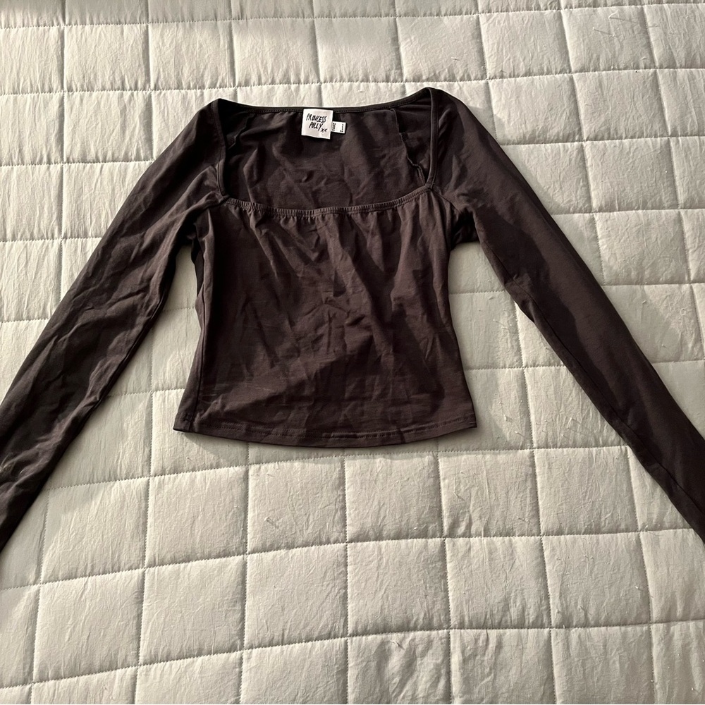Gray Long Sleeve Top